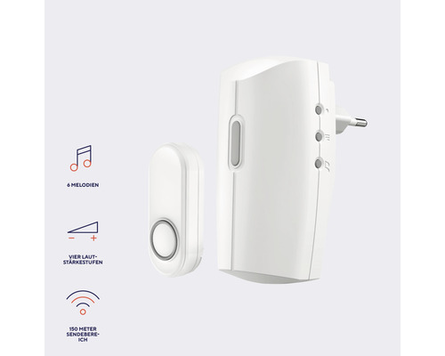 Funkklingel Set mit sechs Melodien und vier Lautstärkestufen