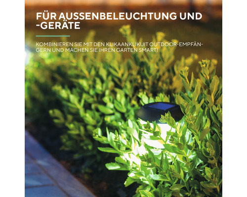 Solarleuchte im Garten zwischen Pflanzen