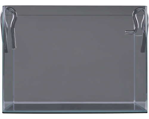 Leeres Glasaquarium mit Halterungen