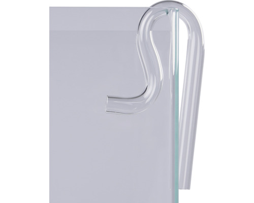 Glasware für Aquarien an einer Glasscheibe