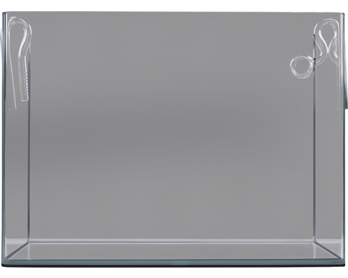 Leeres Glasaquarium mit Halterungen