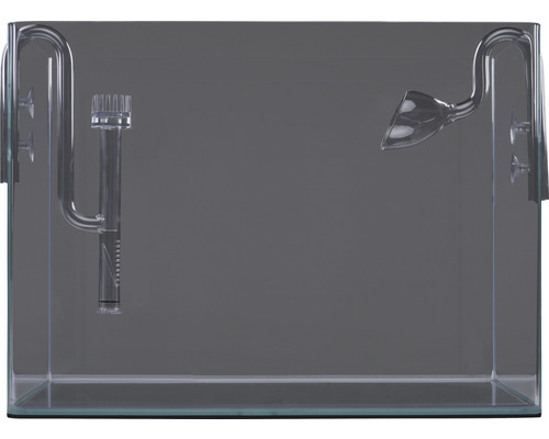 Aquarium mit Glaswaren für Wasserzulauf und -ablauf