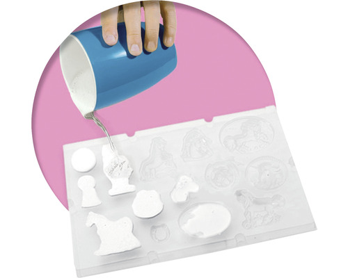 Gipsfiguren gießen mit Gießform und Gips