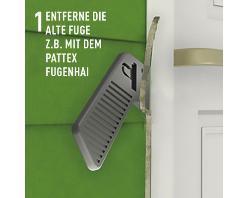 Entfernen der alten Fuge mit dem Pattex Fugenhai