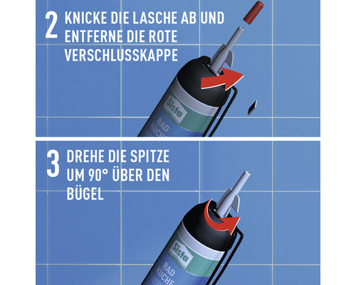 Anweisungen zur Verwendung von Sista Bad und Küche Silikon