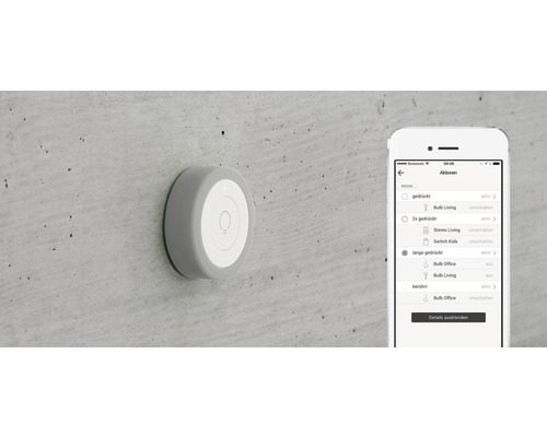 Intelligenter Lichtschalter mit zugehöriger Smartphone App zur Lichtsteuerung