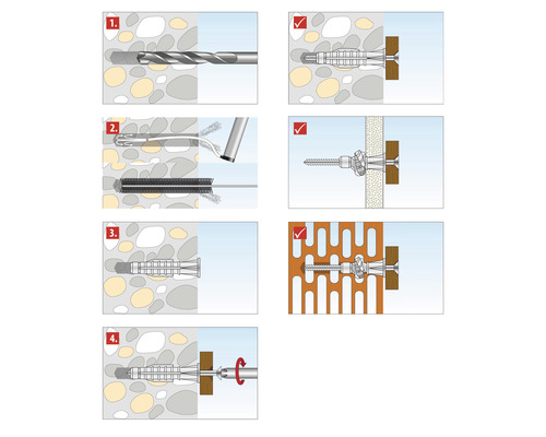 Anleitung zur Dübelmontage in verschiedenen Materialien