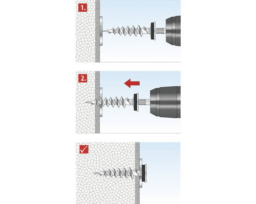 Anleitung zum Einschrauben einer Schraube in eine Wand