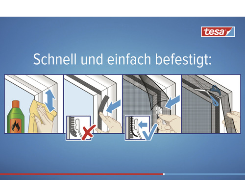 Montageanleitung für ein Insektenschutzgitter mit Klebestreifen