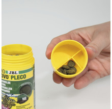 JBL Novo Pleco Futtertabletten Dose mit geöffnetem Deckel und Inhalt