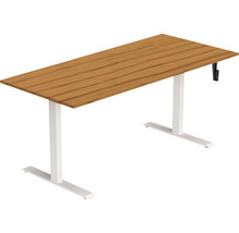 Höhenverstellbarer Schreibtisch mit Holzplatte und Gestell
