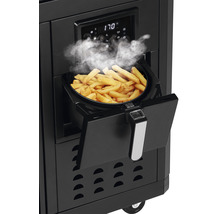 Fritteuse mit Pommes Frites und Dampf