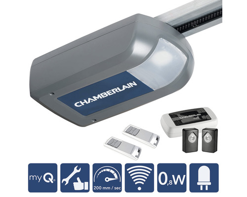 Chamberlain Garagentorantrieb mit zwei Handsendern, Innentaster und Funkmodul