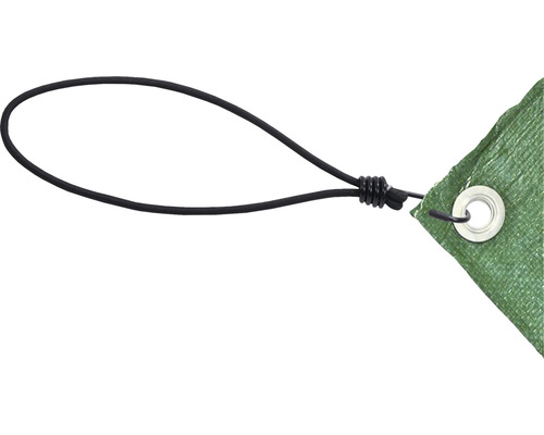 Detailansicht einer Plane mit Gummischlaufe zur Befestigung