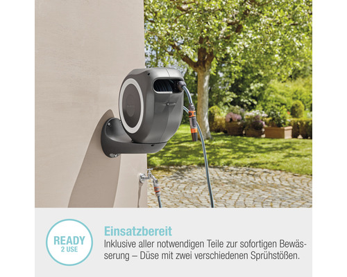 Garten mit Wand-Schlauchbox, inklusive Schlauch und Spritze