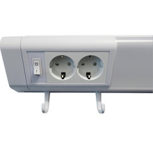 LED Unterbauleuchte 1100 lm 4000 K ein/Aus Schalter 2x Steckdosen L 50 cm weiß