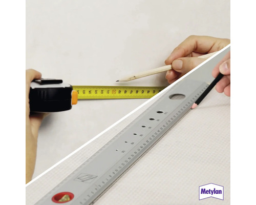 Illustration von einer Bandmaß-Anwendung und einer Wasserwaage mit Bleistift