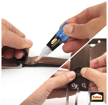 Pattex Sekundenkleber Gel zum Reparieren eines Ledergürtels