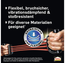 Illustration zur Flexibilität, Bruchsicherheit, Vibrationsdämpfung und Stoßfestigkeit eines Produkts.
