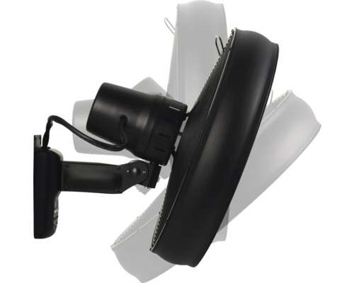 Schwenkbarer Wandventilator zur Belüftung von Räumen.