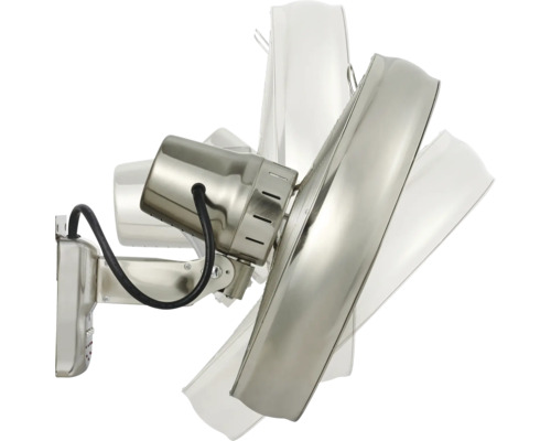 Wandventilator aus Metall mit schwenkbarer Funktion.