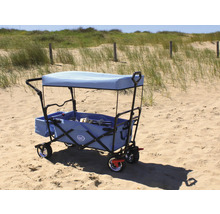 Bollerwagen axi faltbar mit Dach, Tasche, Bremse und Stange blau