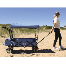 Bollerwagen axi faltbar mit Dach, Tasche, Bremse und Stange blau