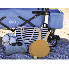 Bollerwagen axi faltbar mit Dach, Tasche, Bremse und Stange blau