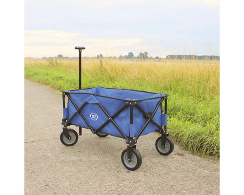 Bollerwagen mit blauem Stoff und Griff
