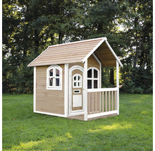 Holzspielhaus mit Veranda im Garten