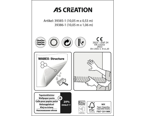 Informationen zu AS Creation Tapeten: Artikelnummern, Eigenschaften, Siegel und Zertifizierungen
