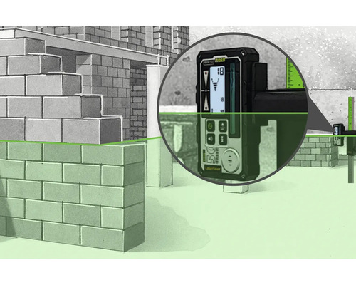 Illustration eines Laserentfernungsmessers für Bauarbeiten