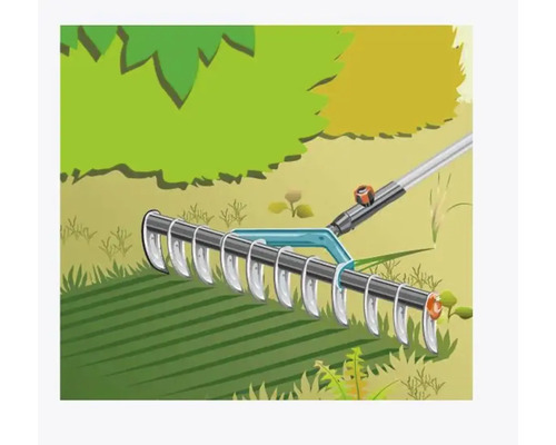 Gartenrechen zur Bodenbearbeitung im Garten.