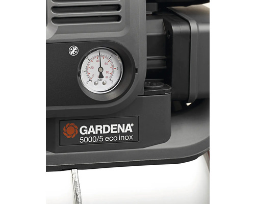 Gardena 5000/5 Eco Inox Hauswasserwerk Detailansicht mit Manometer
