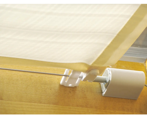 Detailansicht eines Rollos mit Montagevorrichtung