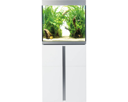 Aquariumkombination Fluval Siena 166 mit LED-Beleuchtung, Heizer, Außenfilter und Unterschrank 166 l Weiß 55 x 55 x 128 cm