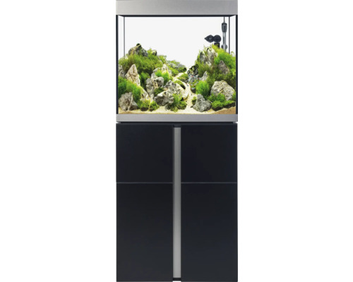 Aquariumkombination Fluval Siena 166 mit LED-Beleuchtung, Heizer, Außenfilter und Unterschrank 166 l Schwarz 55 x 55 x 128 cm