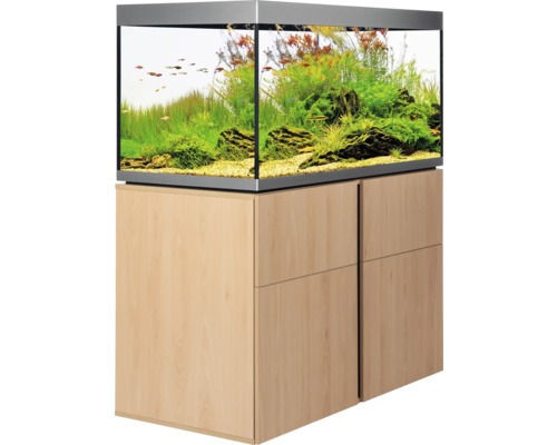 Aquarium mit Unterschrank, bepflanzt und mit Fischen