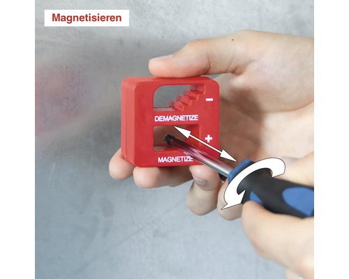 Magnetisierer mit Schraubendreher in der Anwendung