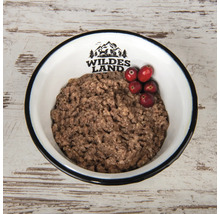 Schale mit Nassfutter und Cranberries für Hunde