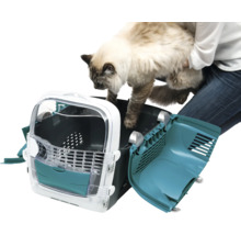 Transportbox Catit Cabrio Carrier Türkis / Grau ca. 51 x 33 x 35 cm