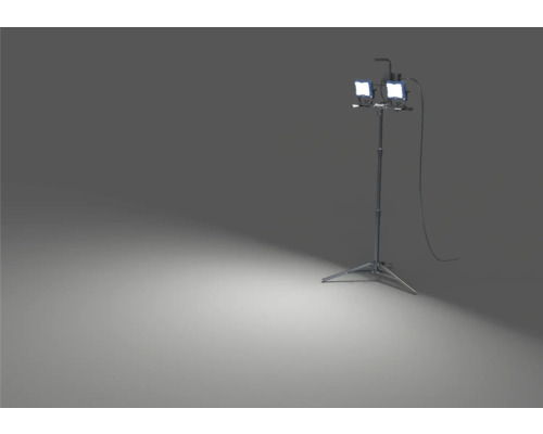 Doppelte LED-Baustellenleuchte auf Stativ