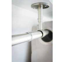 Gardinenstangen Set ausziehbar 2in1 edelstahl-optik 120-210 cm Ø 16/19 mm