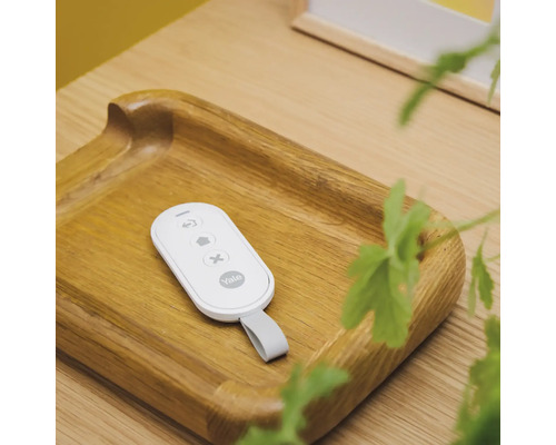 Yale Handsender auf Holztablett