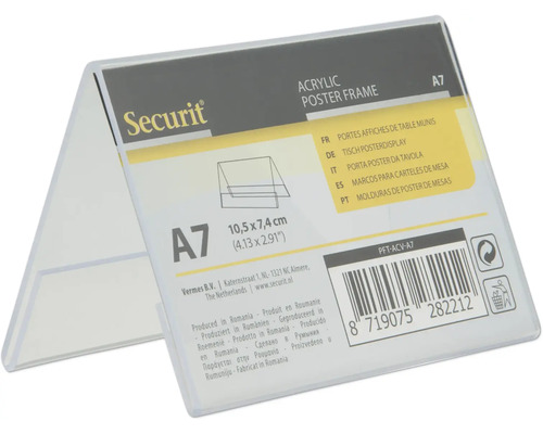 Securit Tisch Posterdisplay aus Acryl, A7 Format