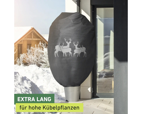 Winterschutzhülle mit Hirschmotiv für hohe Kübelpflanzen