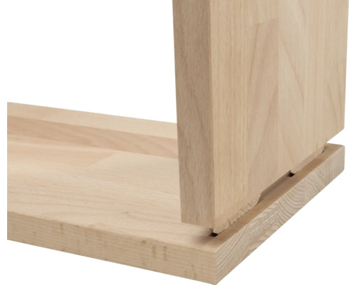 Holzregal Eckdetail mit Nut und Feder Verbindung