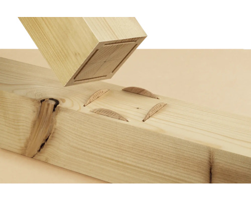 Holzverbindung mit Hirnholzlamellen