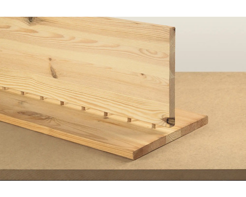 Verbindung von zwei Holzplatten mit Dübeln