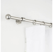 Gardinenstangen Set ausziehbar 2in1 edelstahl-optik 120-210 cm Ø 16/19 mm